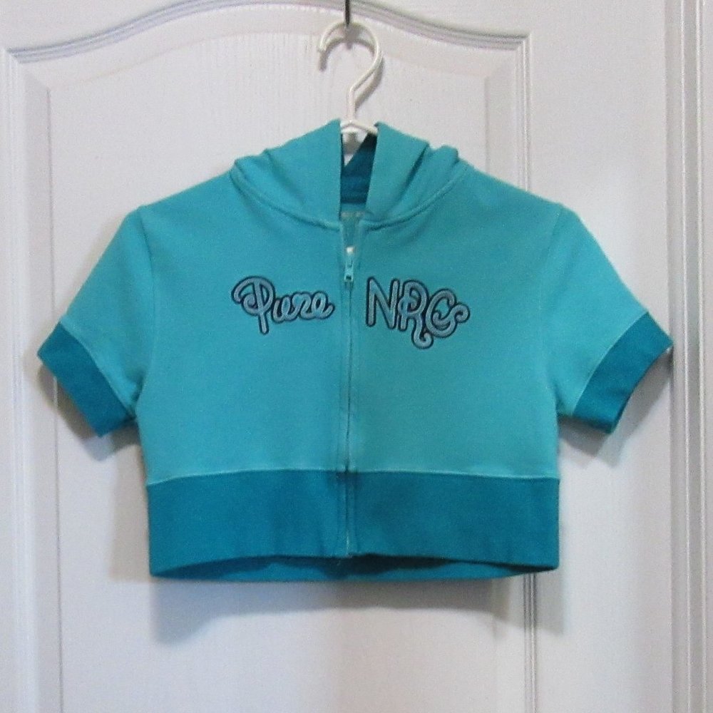 Green Zip top- short -PureNRG Athletics Kids Large